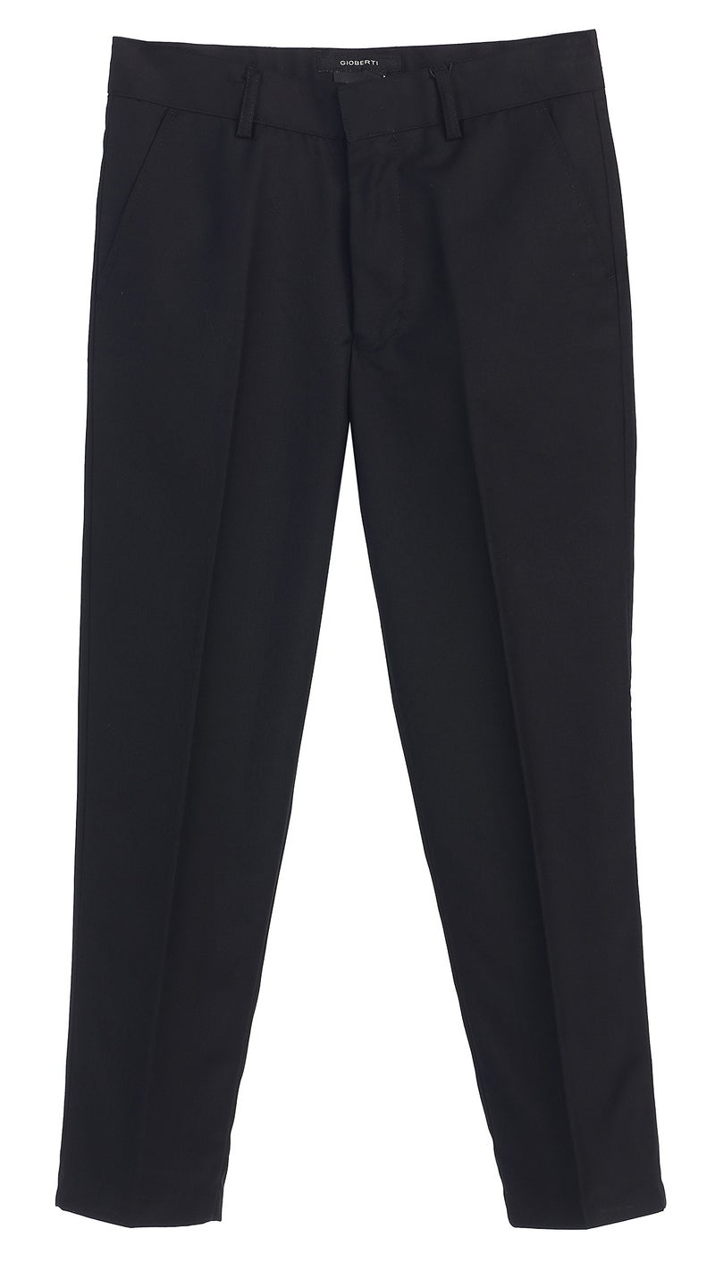 Gioberti Boys Flat Front Dress Pants, Black, 3T - Image 3